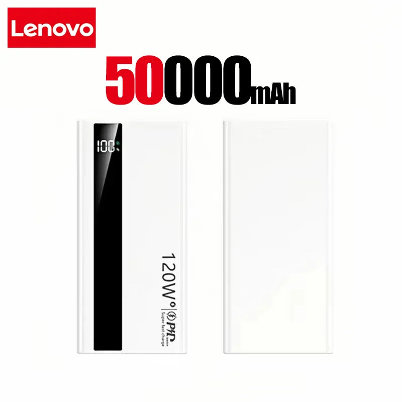 Lenovo 200000mAh Powerbank 120W Super Fast Charging Portable Battery Charger Ultra Capacity LED Digital Display For IPhone